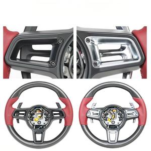 Volant Porsche Rouge Bordeaux Carmine <span class=keywords><strong>Grand</strong></span> <span class=keywords><strong>Cru</strong></span> Exclusif à Fond Plat Amélioration de la Prise en Main Remplacement pour la Plupart des Modèles - Product Image 4
