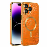 Étui magnétique pour téléphone portable Horloge mécanique Étui de galvanoplastie pour iphone 13 Pro Max 14 Pro max 15 Por max