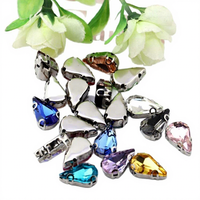 Décorations DIY en acrylique G&J, strass à coudre en forme de goutte d'eau en verre pour robe de mariée et décoration de casquette