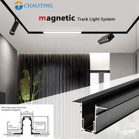 Lampu Sorot Rel Magnetik Modern 48V tuya Smart, Terpasang di Permukaan, Peredup Cahaya, COB