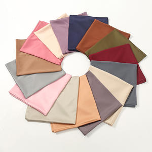 卸売110CMトレンディな女の子ファッションソフトスクエアサイズ無地新しいシルクサテンスカーフ - Product Image 1