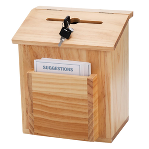 Caja de donación de madera maciza Caja de sugerencias de madera personalizada rústica - Product Image 4