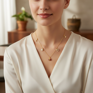 14K oro sólido mariquita Dios suerte encanto collar joyería fina para mujeres hecho en Turquía - Product Image 3