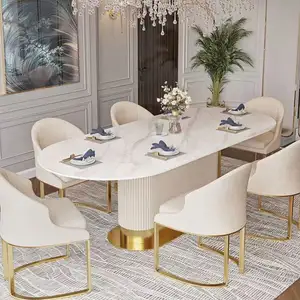 Luxury Dining Room Furniture Dining Tables, Dining Room Sets Modern Home Furniture 6/8/10 Dining Chairs, Marble Hot Sale New