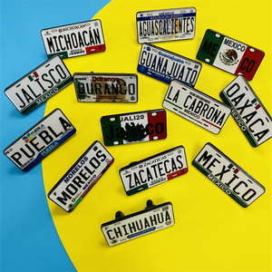 Thấp moq Cap Pin Mexico tự động mới lạ tấm giấy phép Mexico tấm Mexican hat Pin name tag huy hiệu - Product Image 1