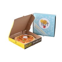 Boîte à pizza jaune ondulée personnalisée Boîte à pizza épaisse carrée de livraison de conteneur alimentaire