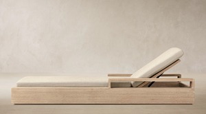 Chaise longue d'extérieur en teck personnalisée, dossier réglable, chaise longue en teck résistante aux intempéries avec coussin pour patio et bord de piscine - Product Image 2