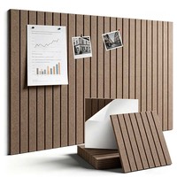 Organizzatore da Parete per Studio, Personalizzabile, Design Nordico Puro con Texture a Righe Verticali, Bacheca Rettangolare in Feltro