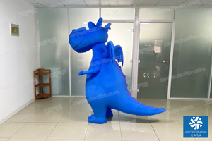 <span class=keywords><strong>Aero</strong></span> 2.1m publicité géant dessin animé dinosaure gonflable marche Costume interactif mobile Dragon mascotte - Product Image 3