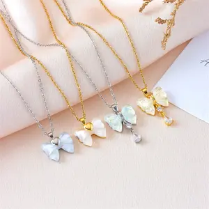 Titanium Steel Chain Necklace Female Fluorescent Butterfly Necklace