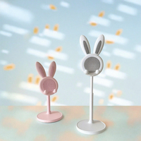 Support de téléphone portable réglable en hauteur, design lapin mignon, en plastique ABS, support de téléphone portable pour lit, support de bureau portable, prix d'usine