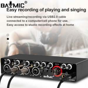 Interface audio USB DAYMIC professionnelle 24 bits 192 kHz <span class=keywords><strong>4</strong></span> canaux pour l'enregistrement en direct solo - Product Image 3