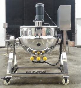 Chaudière industrielle de soupe de bouillie d'acier inoxydable de <span class=keywords><strong>prix</strong></span> usine 50l à 1000l inclinant la bouilloire revêtue - Product Image 4