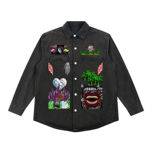 Veste unisexe en denim vintage lavé, poids lourd, 100% coton, tailles S-2XL - Product Image 1