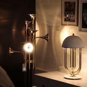 Hotel soggiorno decorativo 8 luci lampade da terra a <span class=keywords><strong>LED</strong></span> fantasia vintage antico retrò a forma di corno lampade da terra - Product Image 4