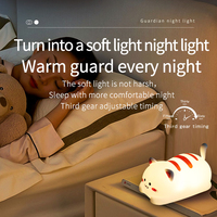 Lampe tactile intelligente en silicone pour chambre d'enfant Design mignon de chat Usine Oeil de protection Mini taille Veilleuse Batterie