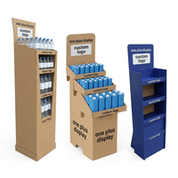 Étagère de présentation de boissons en carton robuste sur pied, personnalisable avec impression, support pour bouteilles de boissons