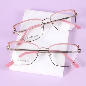 Bingkai kacamata optik 2024 terbaru harga lebih murah resep mata kucing bingkai kacamata logam untuk wanita