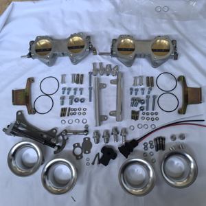 Kit Throttle Body FAJS Dual DCOE Silver Cocok untuk Balap dan Konversi Mesin CARB ke EFI, Tinggi 40MM untuk Klakson Udara - Product Image 5