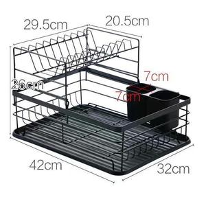 Kitchen Drain Basket L Size <b>Square</b> Modern Design With Tray Dishwasher Safe - Product Image 3