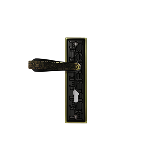 Nouvelle conception, prix d'usine, Moyen-Orient, poignées et serrures <span class=keywords><strong>de</strong></span> porte en aluminium avec plaque arrière noire dorée <span class=keywords><strong>de</strong></span> 58 mm, poignée <span class=keywords><strong>de</strong></span> porte sur plaque et clés - Product Image 3