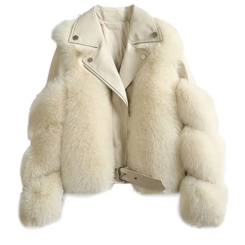 Новый стиль, заводская цена, куртка из искусственного лисьего меха, Укороченное пальто из меха енота для женщин, высокое качество