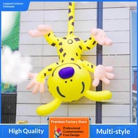 Modèle gonflable lumineux en latex de léopard de dessin animé, poupée suspendue en position assise pour affichage en centre commercial, pour bébés de 0 à 24 mois