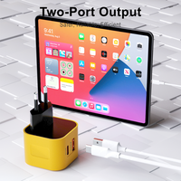 Pengisi Daya Dinding EU/US/UK 20W Dual Port Type-C USB-A PD QC3.0 Pengisian Cepat untuk Ponsel, Kamera, Perangkat Elektronik Ramah Lingkungan