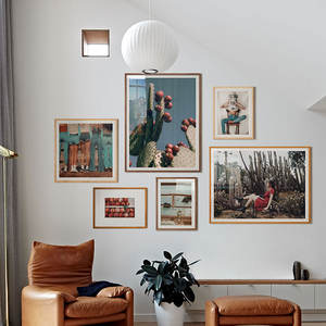 Cadre photo mural en <span class=keywords><strong>bois</strong></span> massif écologique personnalisé, bricolage, cadre photo mural 01, montage mural agrandi, combinaison créative, salon - Product Image 2