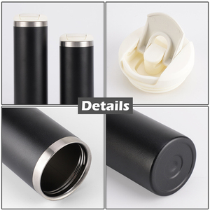 Botella de agua Rosa personalizada a prueba de fugas de 12oz, taza de viaje de acero inoxidable de 500ml, vaso de metal con estampado de logotipo OEM, café térmico recto - Product Image 6