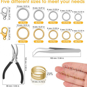 Jump Ring <b>DIY</b> Jewelry Making Supplies 1200pcs Gold Silver Mixed Metal Open Rings Pliers Tweezers Necklace Making <b>Kit</b> - Product Image 2