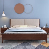 Lit de rangement tapissé en bois massif, style nordique moderne et simple, avec système de levage à vérin à gaz, taille King Size, pour chambre à coucher, maison ou hôtel