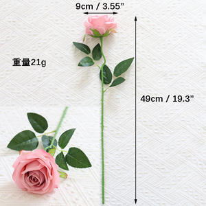 Colorido 9cm solo tallo blanco rojo Rosa seda flores artificiales rosa para boda decoración <span class=keywords><strong>del</strong></span> hogar - Product Image 3