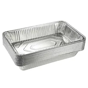 Food Grade Disposable Aluminum Foil Food Container Aluminum Tray Rectangle Aluminium Foil Plates With Lids