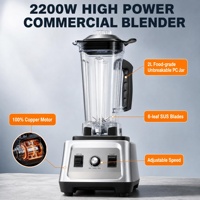 Mixeur Commercial Professionnel 1400W (2200W de crête) avec Bol en PC Incassable de 2L, Lames en Acier Inoxydable à 6 Lames et Vitesse Réglable