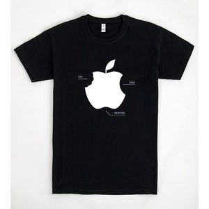 Stessa maglietta nera Apple con logo bianco per uomo e donna - Product Image 1