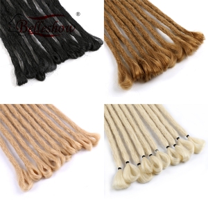por mayor 20 pulgadas suave dreadlock trenzas sintéticas crochet rastas de color único hecho a mano extensiones de - Product Image 6