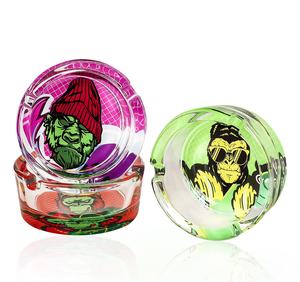 Cenicero de cristal redondo de 85mm con logotipo personalizado de lujo de bolsillo sin humo, superventas al por mayor, 6 unids/caja, 2025 - Product Image 2