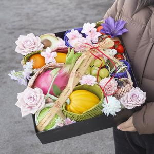 Nine-Colored Ribbon Satin Ribbon 100% Fresh Natural Sweet <b>Printed</b> Fruit Gift Box <b>Packaging</b> Decorations - Product Image 4