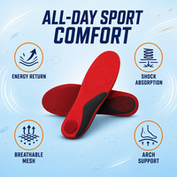 Semelles Confort Toute la Journée Respirantes en Tissu Tricoté avec Soutien de la Voûte Plantaire et Absorption des Chocs pour Chaussures de Sport Hommes et Femmes Usage Quotidien