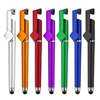 Stylo publicitaire personnalisé avec LOGO, support de téléphone portable à code QR, écran tactile, non effaçable, en plastique noir 0,5 mm, stylo à encre liquide, vente en gros