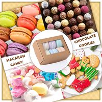 Boîtes à savon en carton kraft brun avec fenêtre, emballages pour savons faits maison, boîtes cadeaux, petites boîtes de boulangerie pour macarons, biscuits et bonbons, mariage