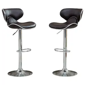 İskandinav ticari deri Metal Bar yüksekliği tabure sandalye Backs Bar restoran yemek için sandalyeler
