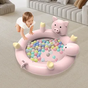 Piscina inflável para crianças, banheira de água em PVC com desenho de porco, piscina inflável para brinquedos, brinquedo inflável para uso doméstico ao ar livre