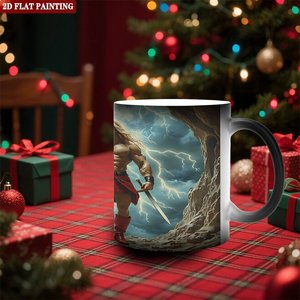 Frosted Matte Magic <b>Cup</b> 11oz Black <b>Ceramic</b> Heat Sensitive Color Changing Coffee Mug - Product Image 2