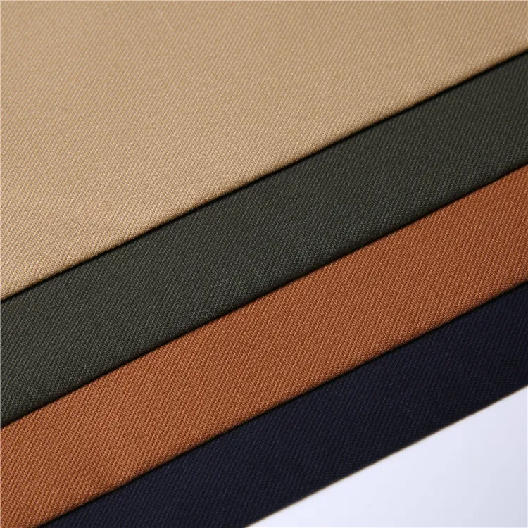 Custom Color 100% Cotton Woven Fabric Solid Color Double Warp Twill Fabric Casual Pants Durable Cotton Fabric For T shirt