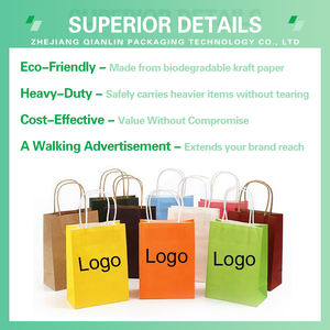 Kartonnen draagtas met aangepast logo, broodverpakking, kartonnen tas voor eten, afhaalmaaltijden, fastfood, bakkerij. - Product Image 3