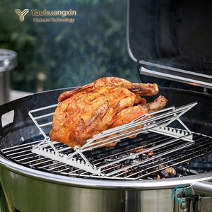 Parrilla ajustable de acero inoxidable para pollo asado, parrilla plegable para pollo, horno, rejilla para hornear, malla para barbacoa - Product Image 4