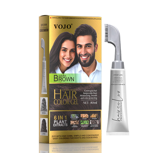 Tinte para el Cabello Negro <span class=keywords><strong>VOJO</strong></span>, Nuevo, 100% Cobertura de Canas, 80 ml, Sin Contacto con la Piel, Sin Amoníaco, Crema Colorante para el Cabello con Peine - Product Image 5