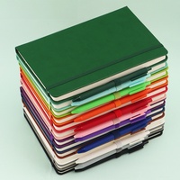 Individuelles LOGO A5 Hardcover-Notizbuch PU-Leder Thermobindung Notizbuch Hochwertiges Notizbuch mit Gummiband für Geschäftstreffen
